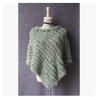 Rabbit wool shawl cloak scarf ladies triangle bib leather grass handmade scarf fur triangle head