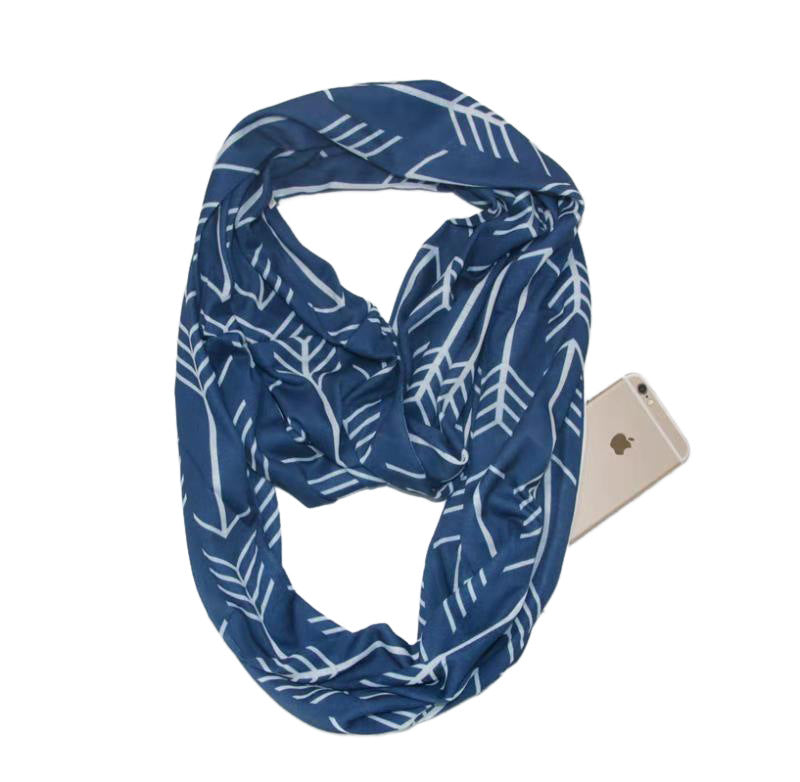 Zipper pocket solid color collar