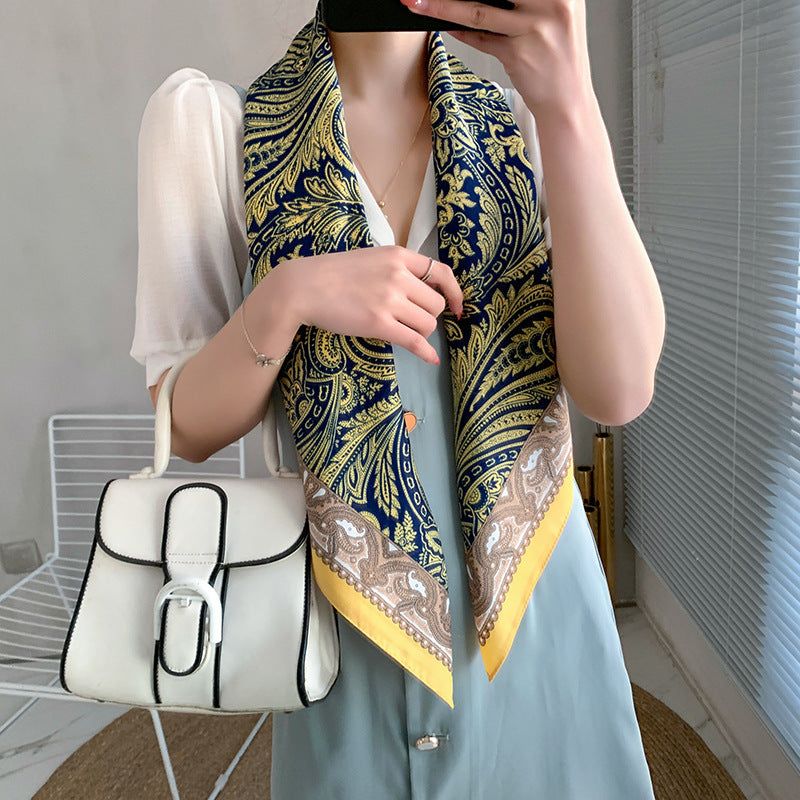 New 90cm Twill Silk Large Square Women's Shawl