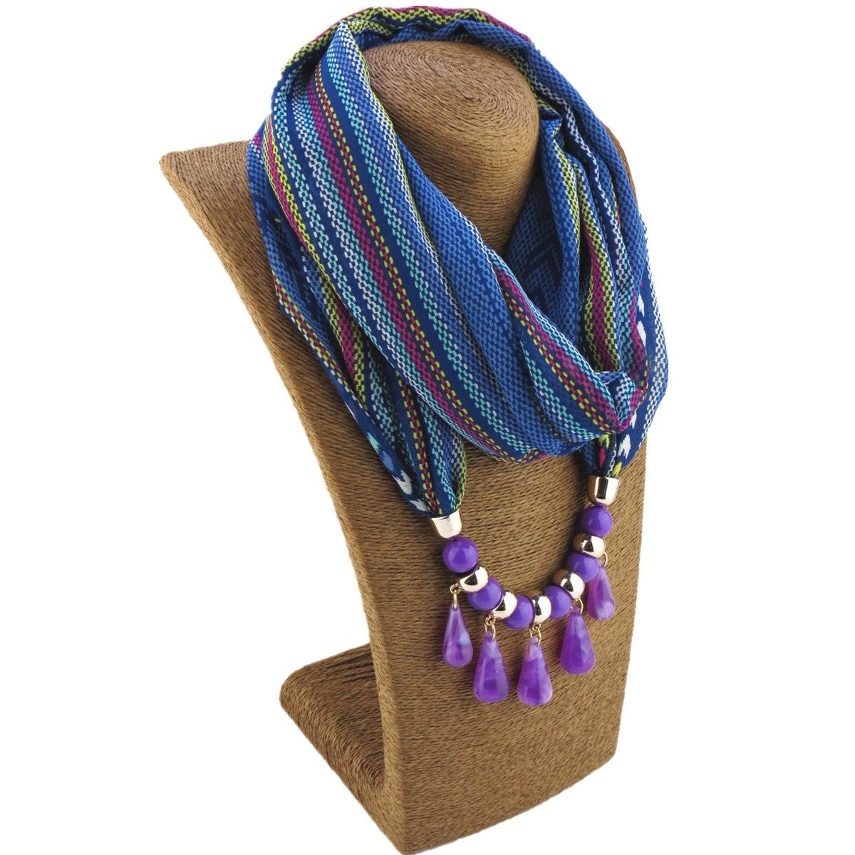 Acrylic Water Drop Beads Necklace Pendant Women's Jewelry Scarf
