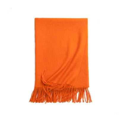 Autumn Winter Women's Solid Color Scarf Men's Plain Shawl Thickened Cloak