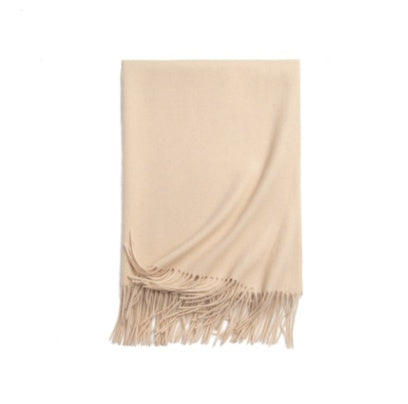 Autumn Winter Women's Solid Color Scarf Men's Plain Shawl Thickened Cloak