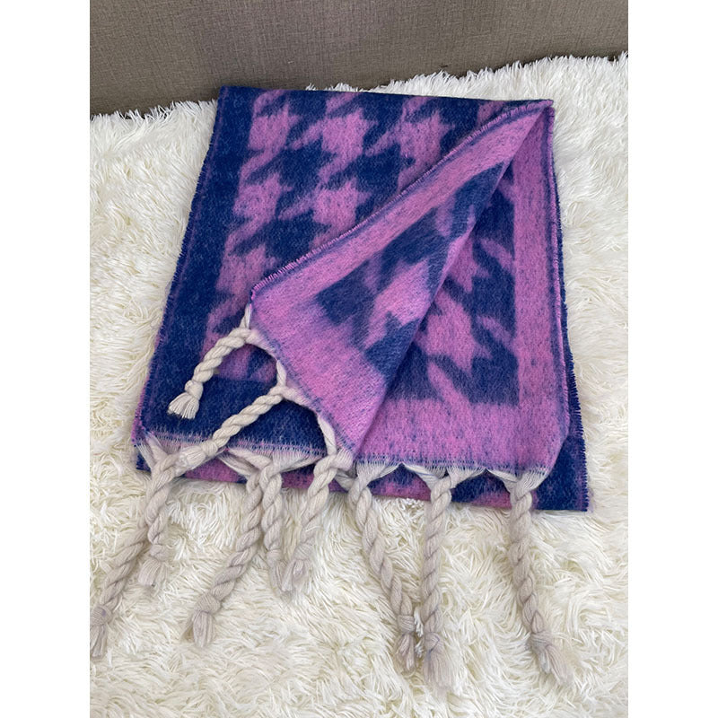 Women's Thick Fringed Houndstooth All-match Shawl Scarf