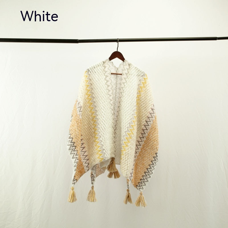 Ethnic Style Travel Cloak Scarf Dual-use