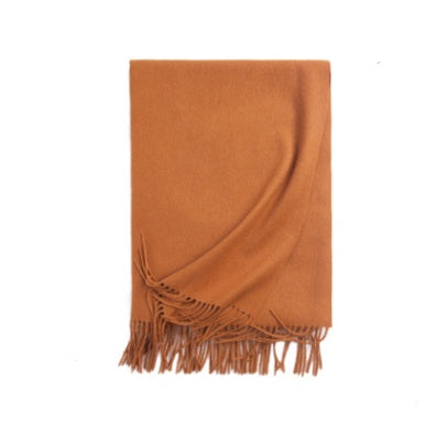 Autumn Winter Women's Solid Color Scarf Men's Plain Shawl Thickened Cloak