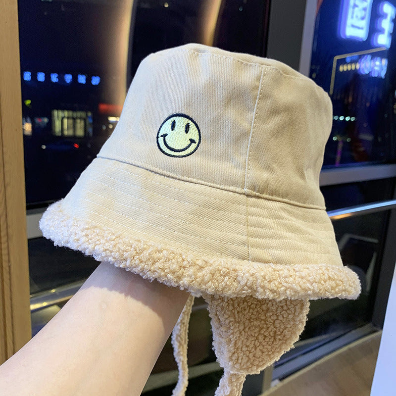 Lamb Velvet Double-Sided Fisherman Hat Female Windproof Cap