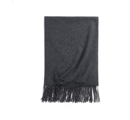 Autumn Winter Women's Solid Color Scarf Men's Plain Shawl Thickened Cloak
