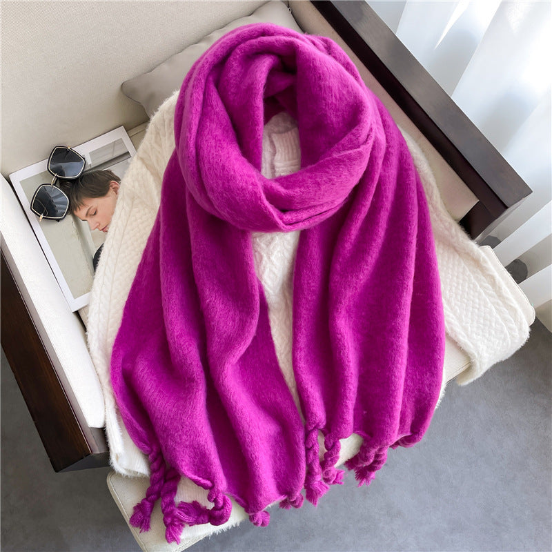 Fashionable Cashmere Scarf With Tassels