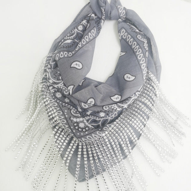 Strass Franja Bandana Feminino Bacharette Bach Festa Embelez