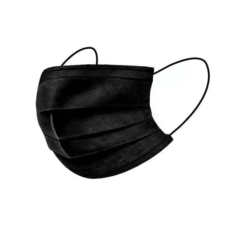 Three-layer Dustproof Male And Female Blue And Black 50 Disposable Masks