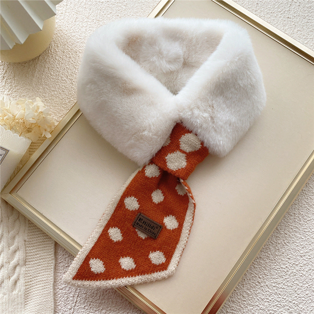 Collar Rex Rabbit Fur Winter Cross Scarf