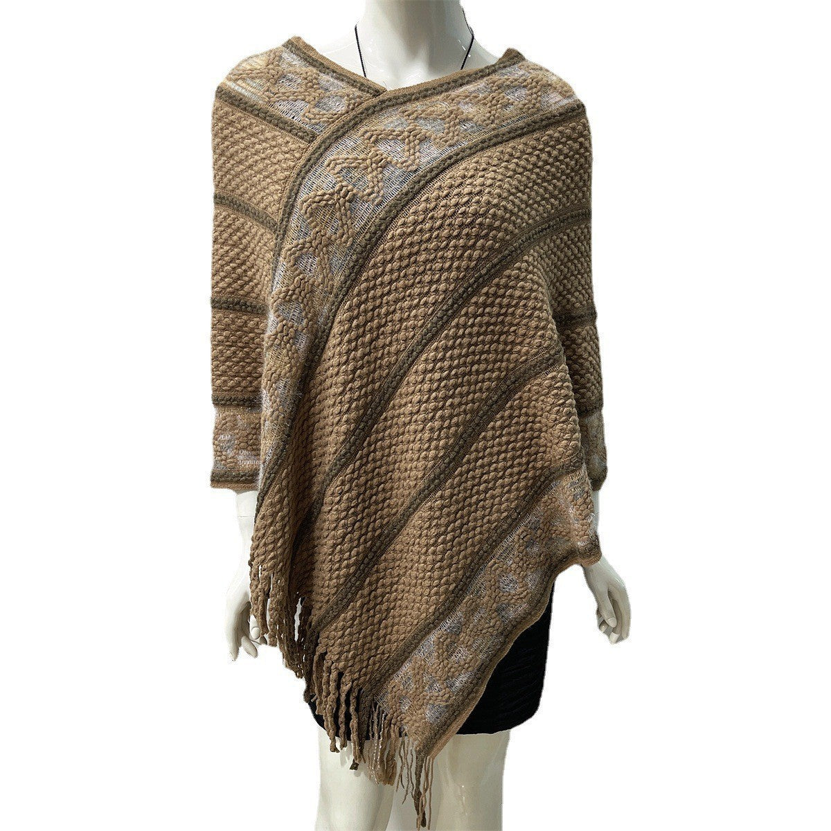 Ethnic Style Pullover Diamond Lattice Shawl