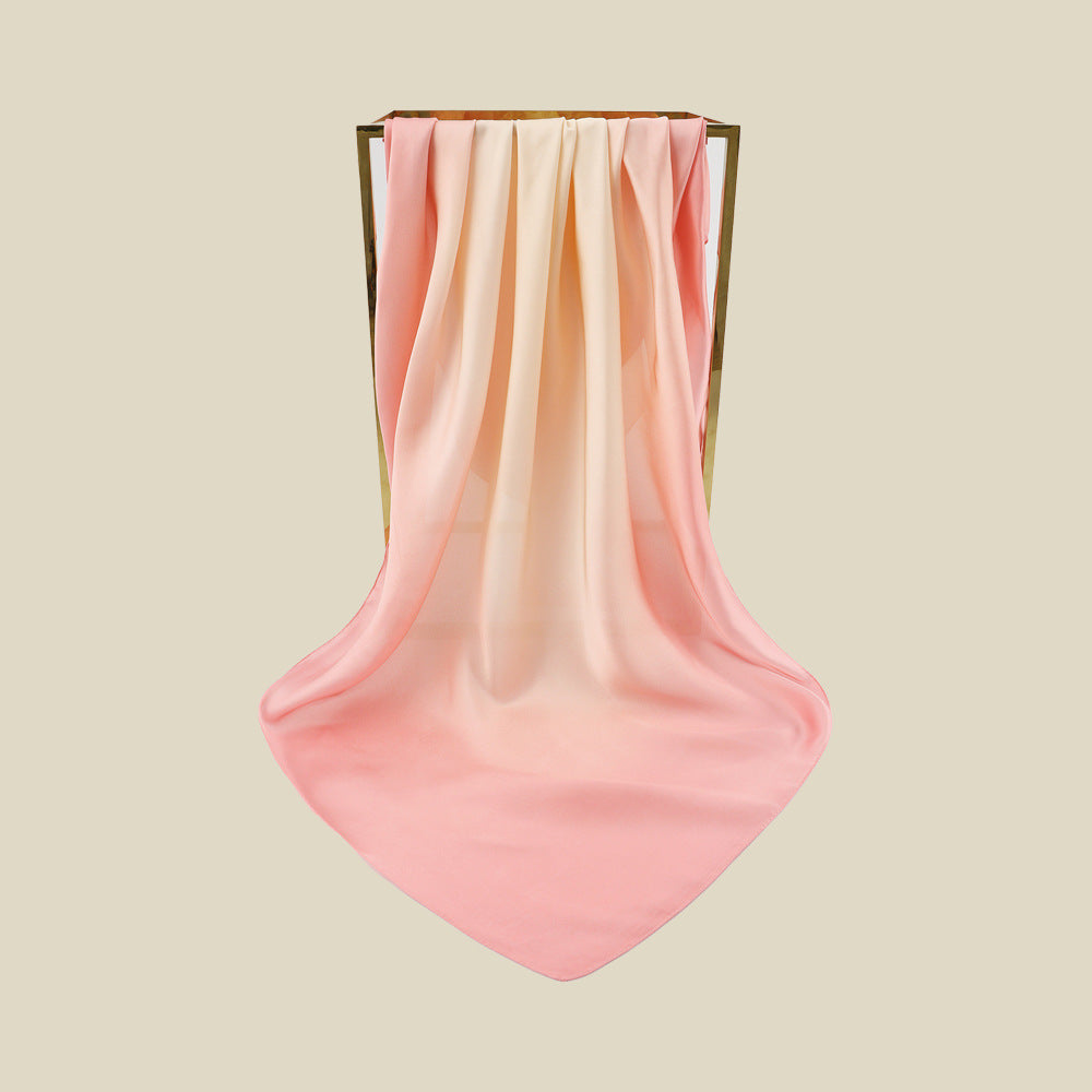 Gradient Color Artificial Silk Square Scarf 90cm Fashion All-match Scarf