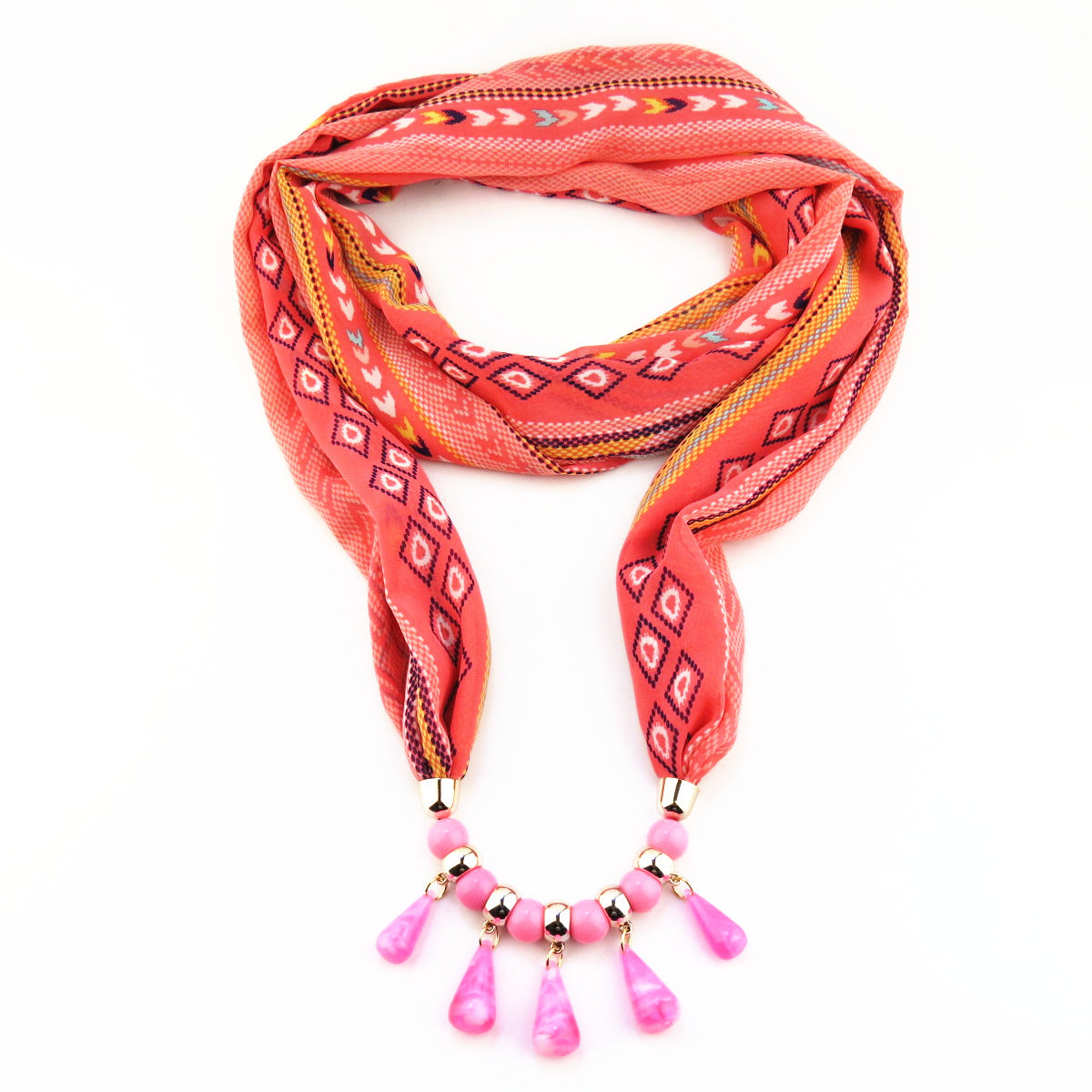 Acrylic Water Drop Beads Necklace Pendant Women's Jewelry Scarf