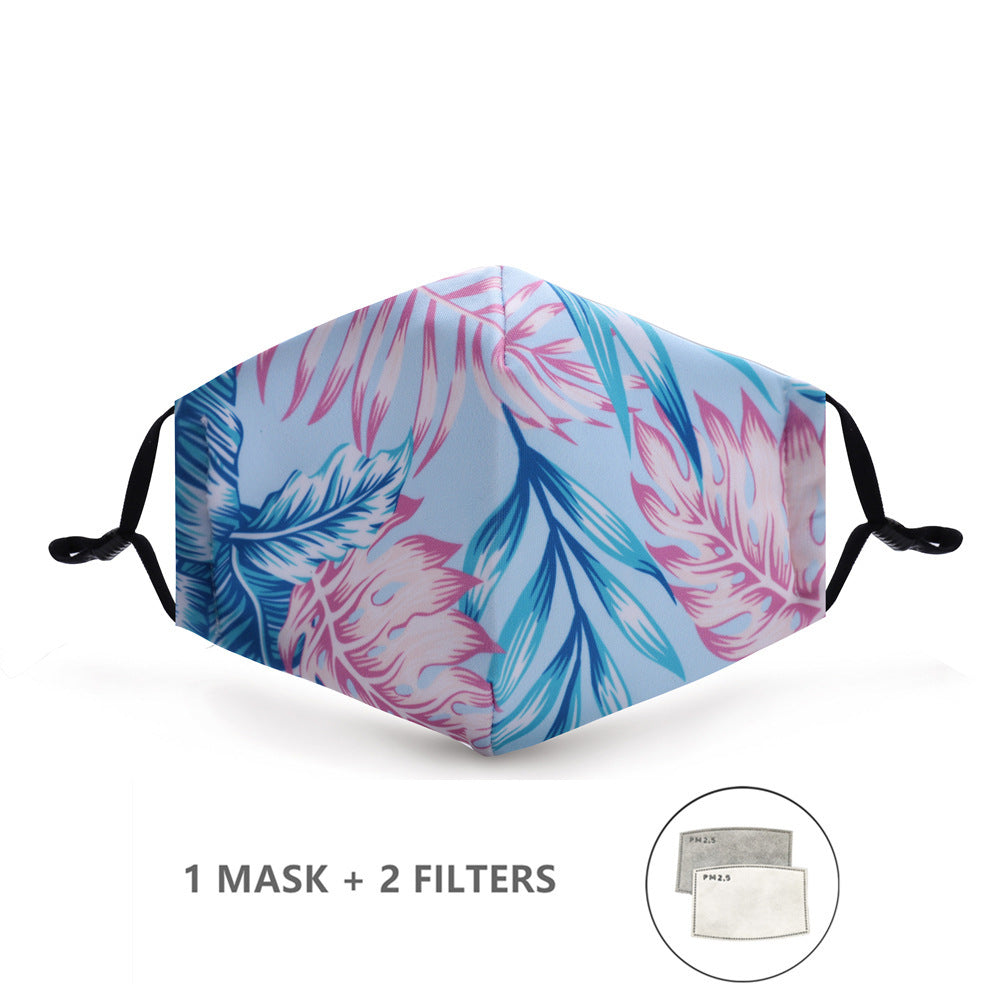 Camouflage mask with earhook print