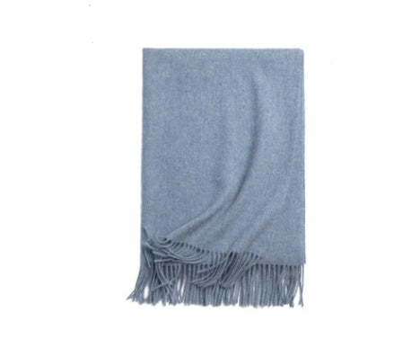 Autumn Winter Women's Solid Color Scarf Men's Plain Shawl Thickened Cloak