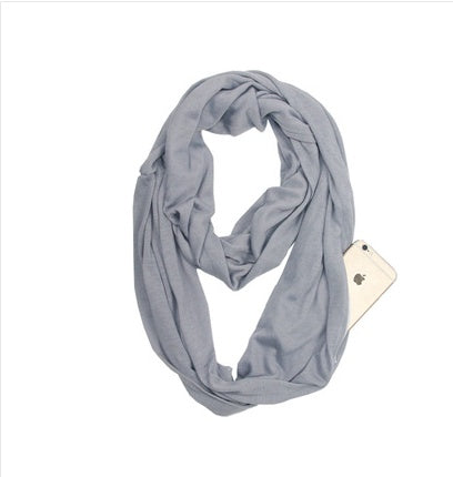Zipper pocket solid color collar