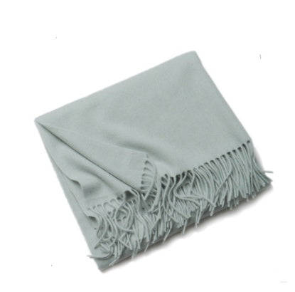 Autumn Winter Women's Solid Color Scarf Men's Plain Shawl Thickened Cloak