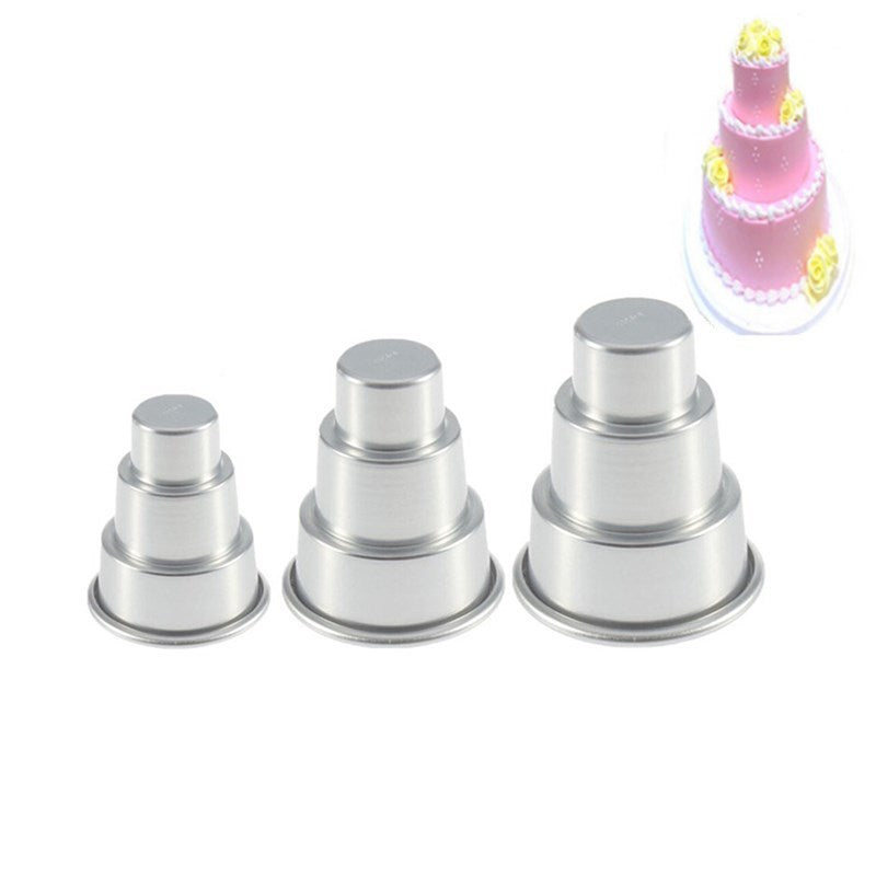 Mini three-layer aluminum alloy cake mold ,