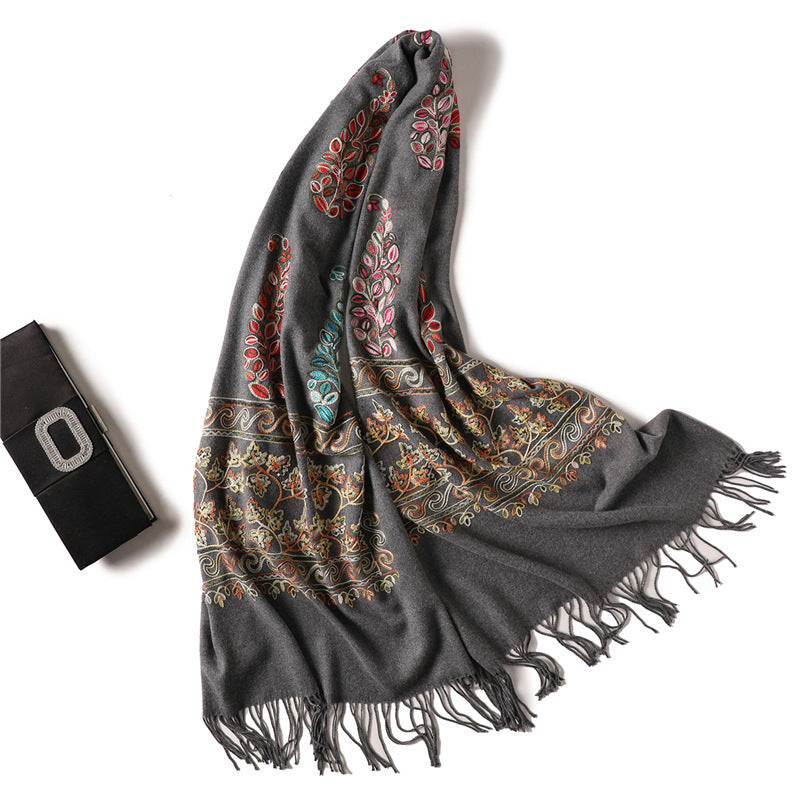 Solid Color Versatile Warm Shawl