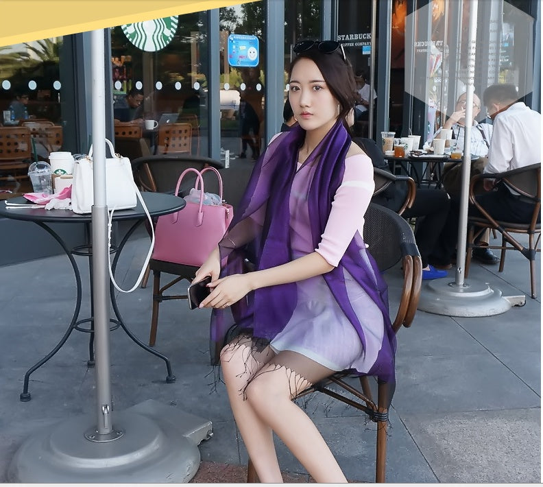 Women's Spring And Summer Silk Scarf Shawl