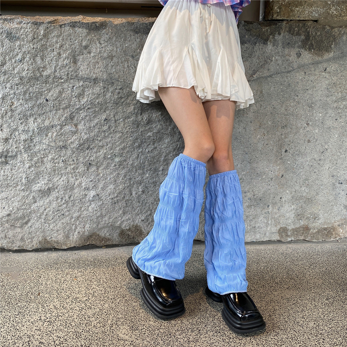 Women's Fashion Solid Color Long Tube Leg Hiding Wide Leg Foot Sock