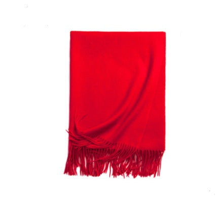 Autumn Winter Women's Solid Color Scarf Men's Plain Shawl Thickened Cloak