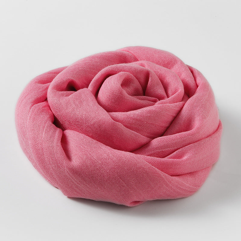 Women's Fashion Artistic Solid Color Cotton And Linen Scarf