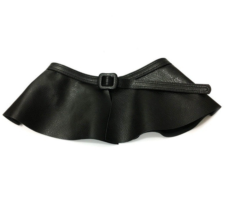European And American Women's Lychee Pattern Skirt Waistband Can Shrink Ruffled Fashion All-match Korean Women's Belt