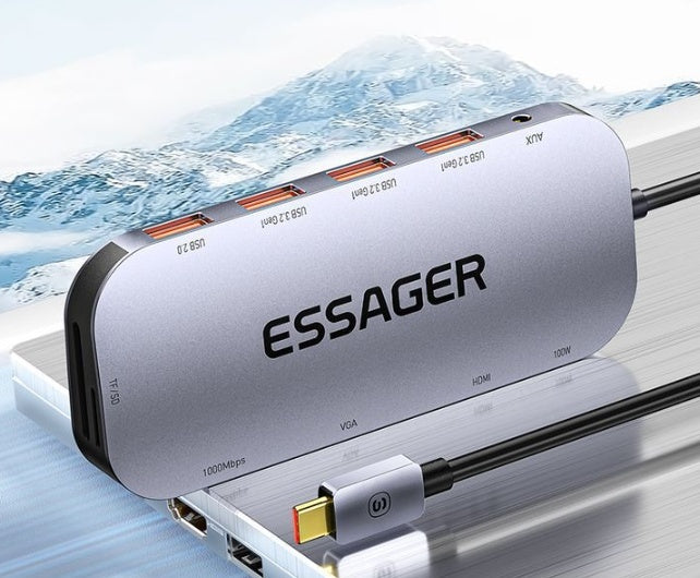 11-in-1 Expansion Dock Typ-c HUB Multi-function Gigabit Network Port Cable Seperater