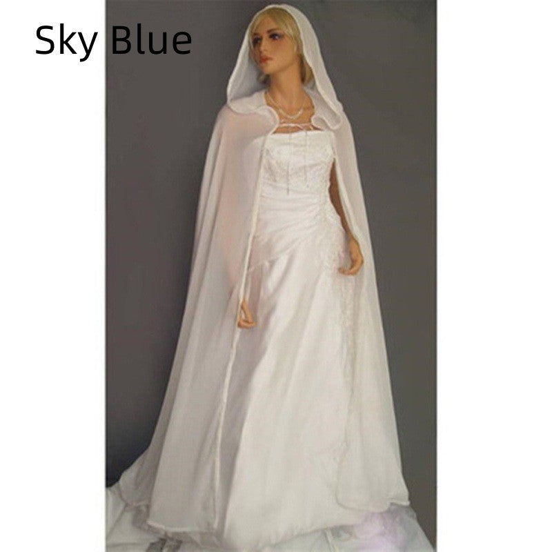 Chiffon Translucent Cape Hooded Shawl Girl