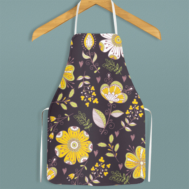 Simple Sleeveless Hanging Neck Kitchen Chores Waist Painting Baking Stain-resistant Apron