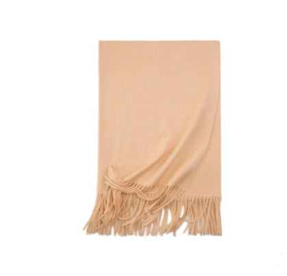 Autumn Winter Women's Solid Color Scarf Men's Plain Shawl Thickened Cloak
