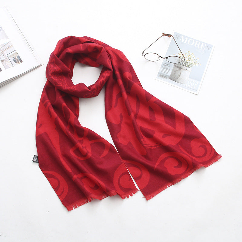 Big red annual celebration warm scarf