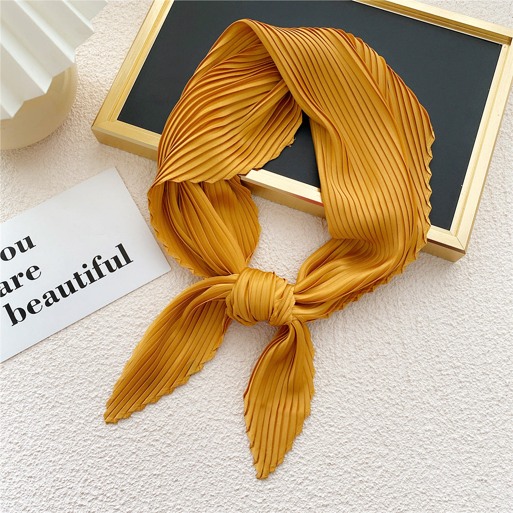 Women's Fashion Solid Color Pleated Scarf