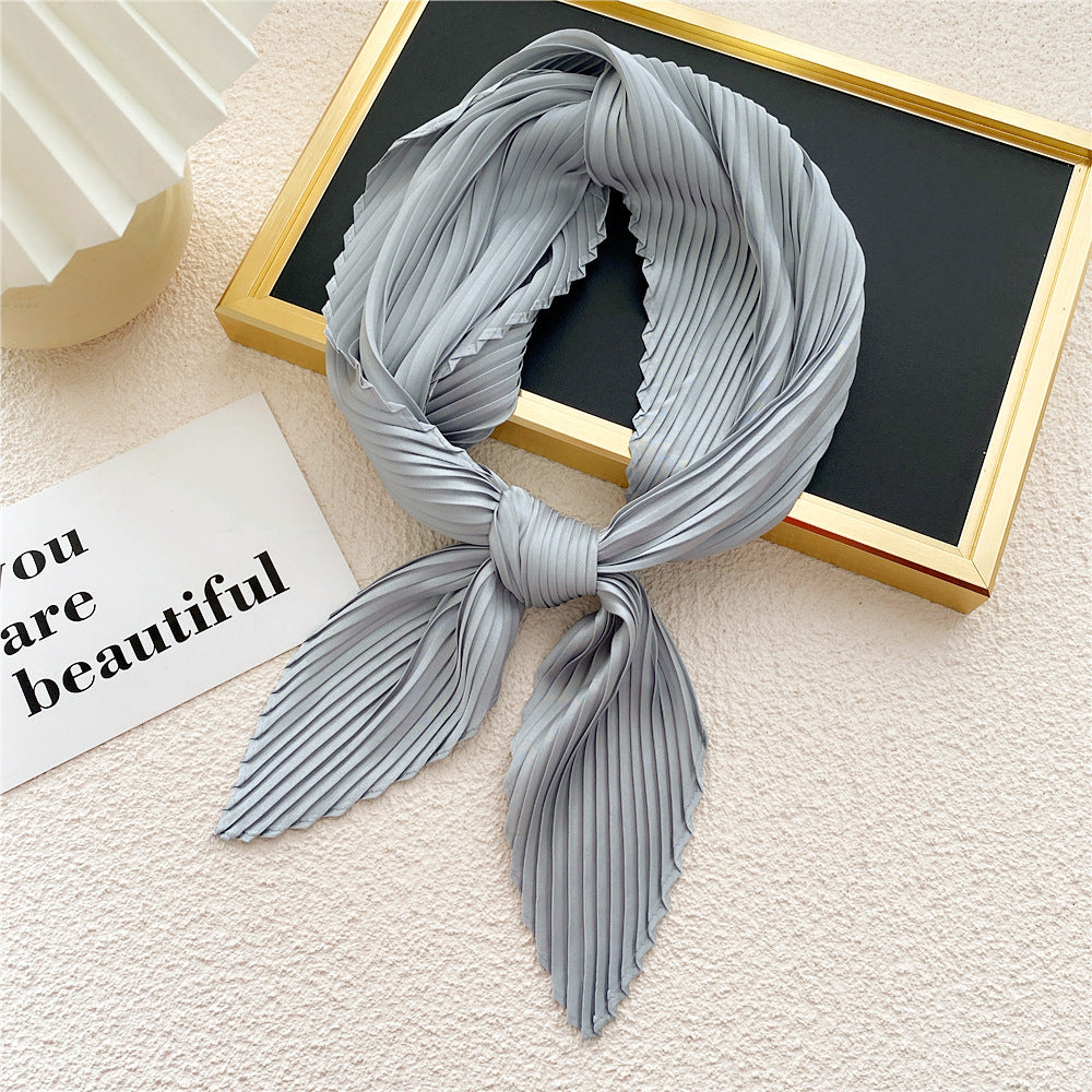Women's Fashion Solid Color Pleated Scarf