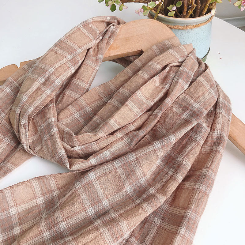 Pure Linen Hemp Gray Men's And Women's All-match Oversized Scarf