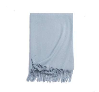 Autumn Winter Women's Solid Color Scarf Men's Plain Shawl Thickened Cloak