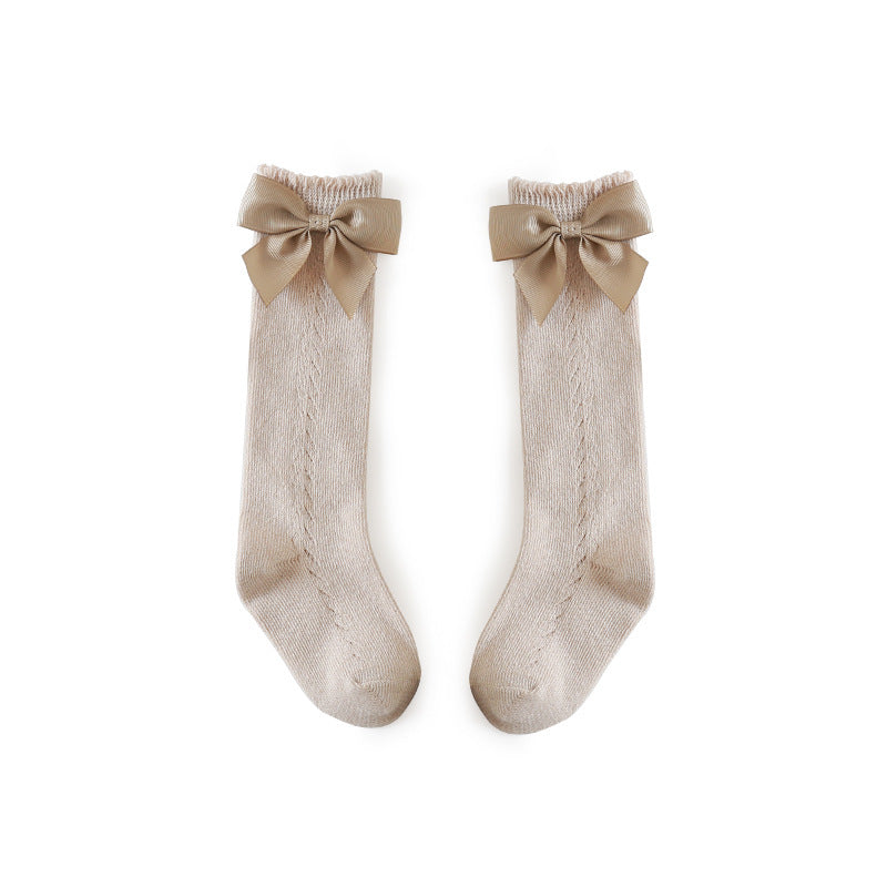 Children's New Hollow Mesh Bow Socks