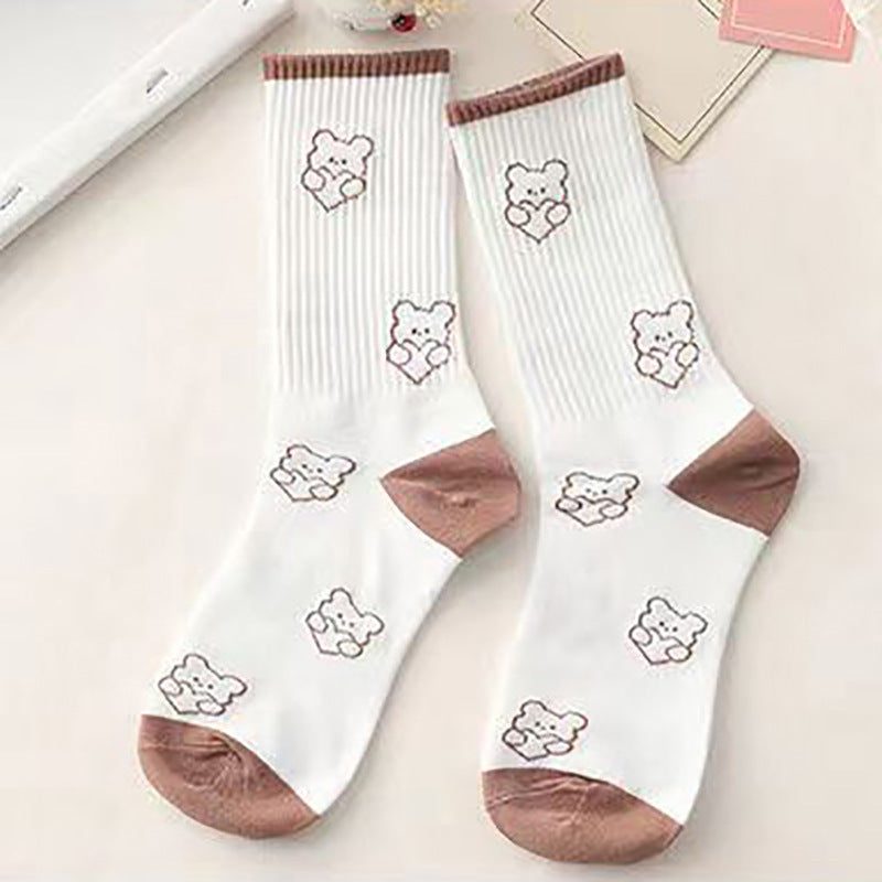 College Style Cartoon Trend Socks