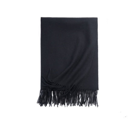 Autumn Winter Women's Solid Color Scarf Men's Plain Shawl Thickened Cloak