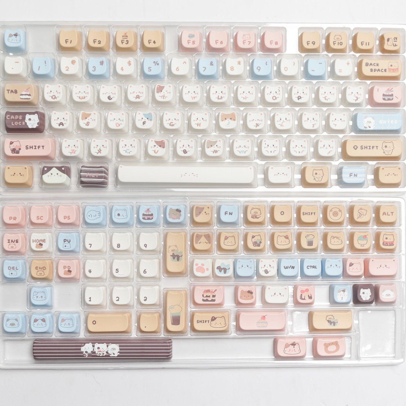 High Sea Salt Cat Full Set PBT Sublimation Key Cap March Past Space 7u Supplement