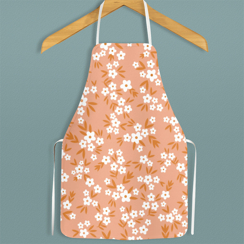 Simple Sleeveless Hanging Neck Kitchen Chores Waist Painting Baking Stain-resistant Apron