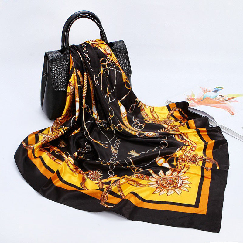 Women's 90cm Silk Like Bib Cashew Print