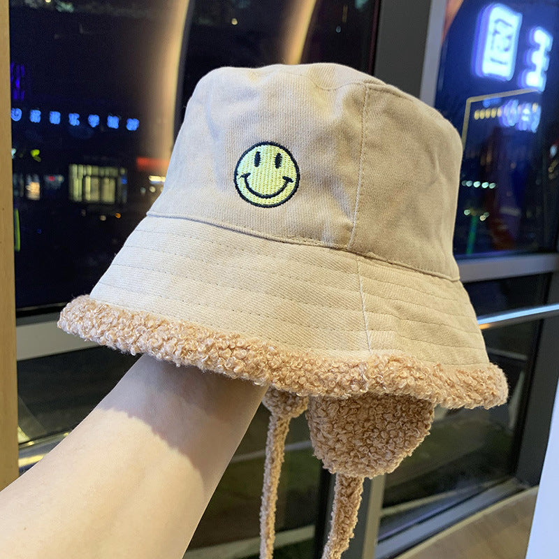 Lamb Velvet Double-Sided Fisherman Hat Female Windproof Cap