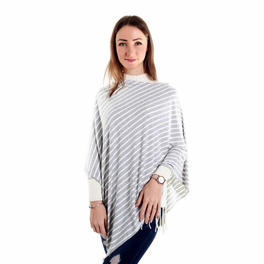 Shy Striped Nursing Shawl Scarf Mosquito Net Car Towel Anti-exposure