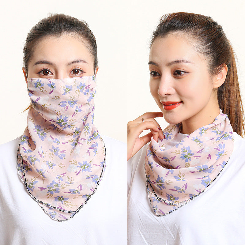 Bib Silk Scarf Women Summer Sunscreen Mask Neck Guard Face Mask