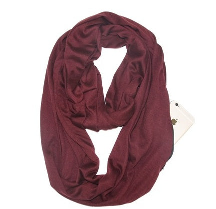 Zipper pocket solid color collar