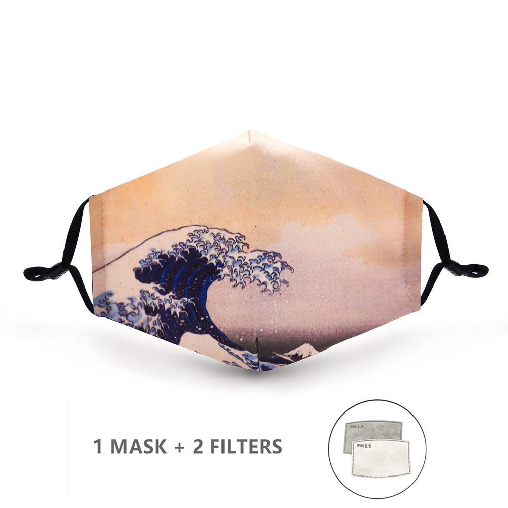 Camouflage mask with earhook print
