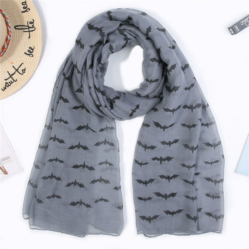 Bat print Paris yarn scarf